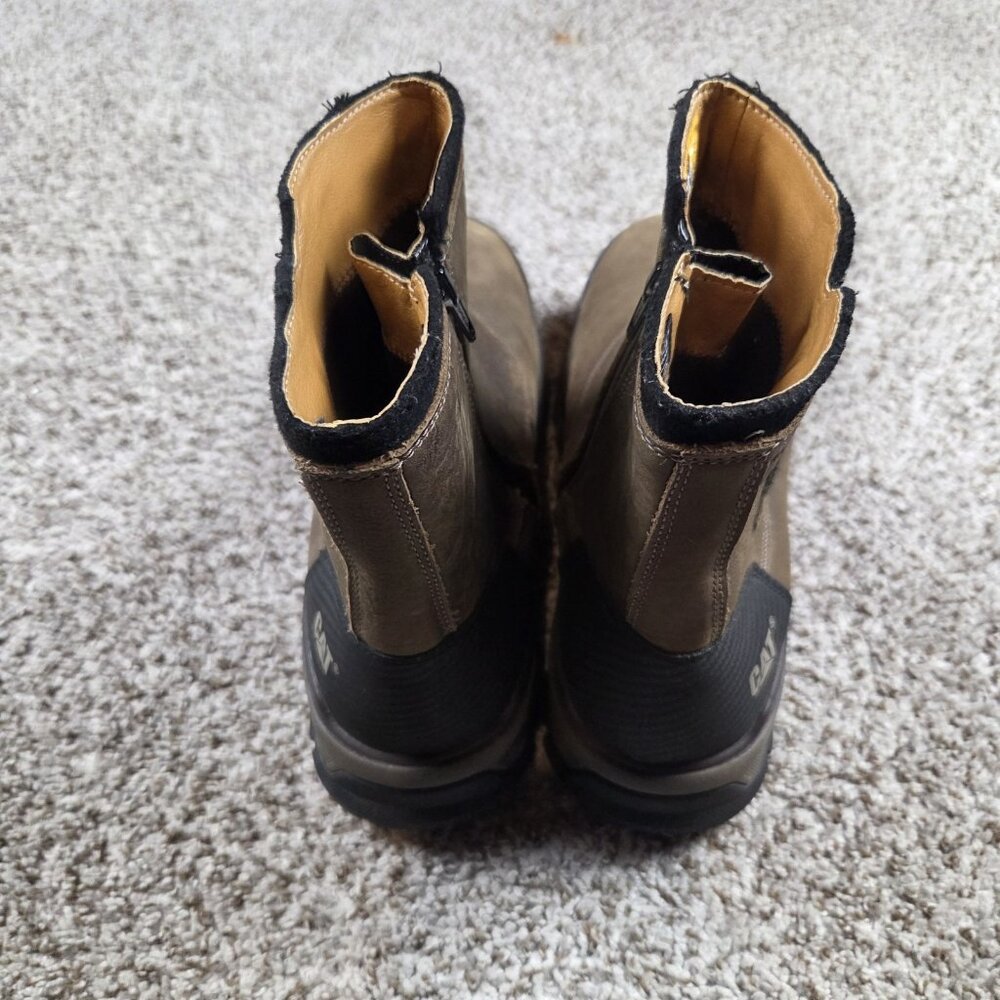 Caterpillar Cat Hydrobond Boots Men's 11 Brown Zip Waterproof Vibram Soles - Picture 3 of 7